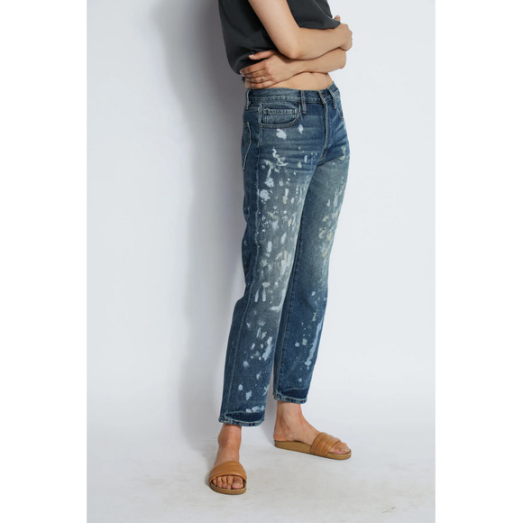 NSF Denim - NSF Straight Slouch Nori Paint Splatter Jeans